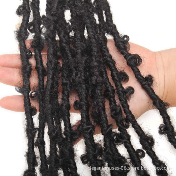 Distressed Locs Fluffy Butterfly Nu Loc Samples Free Crochet Braids Hair Private Label Butterfly Faux Locs Hair